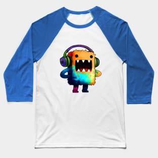 Boxy Monster with Headphones Baseball T-Shirt